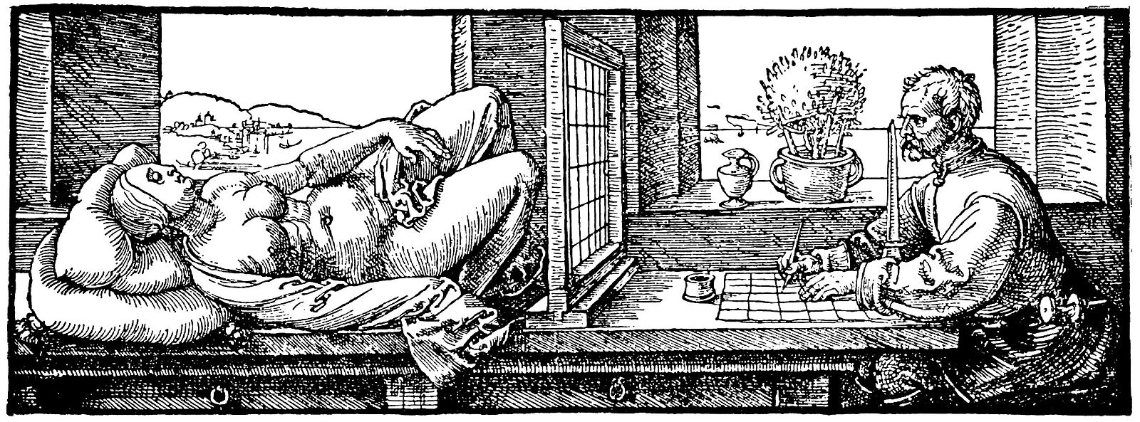 Dürer, Der Zeichner des liegenden Weibes